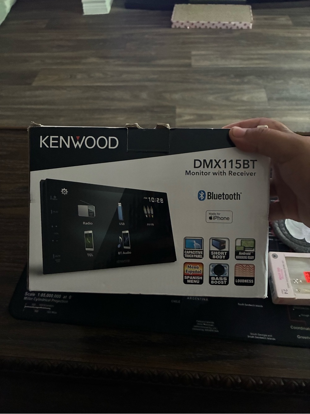 Kenwood DMX115BT Car Stereo Receiver Box in Black and White